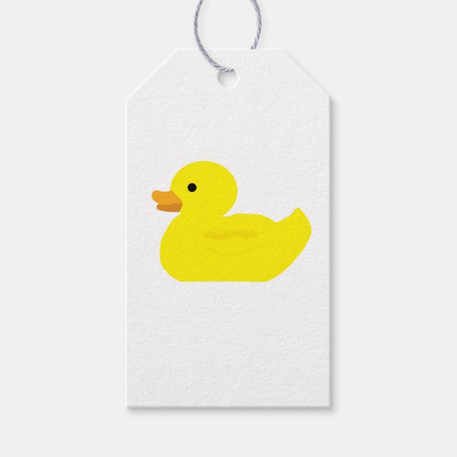 Rubber Duck Painting Illustration Gift Tag (Front)
