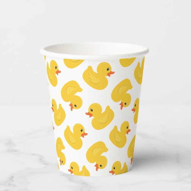 Rubber Duck Paper Cups | Cute Yellow Ducky Party S (Front)