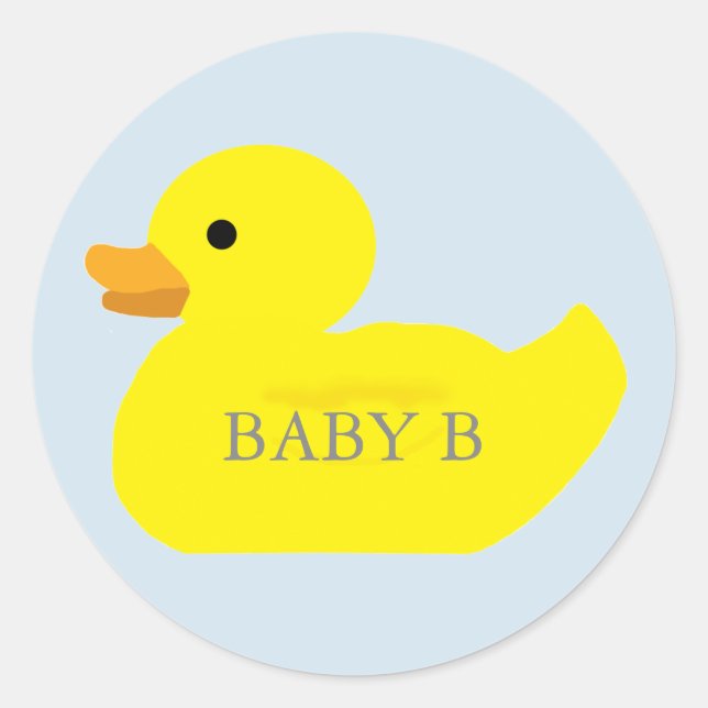 Rubber Duck Party Baby Shower BABY Stickers (Front)