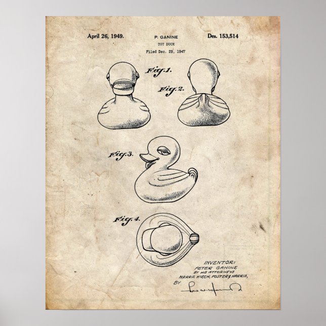 Rubber Duck Patent Poster (Front)