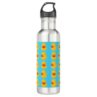 Rubber Duck Pattern Blue Print Water Bottle