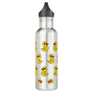 Rubber Duck Pattern Blue Print Water Bottle