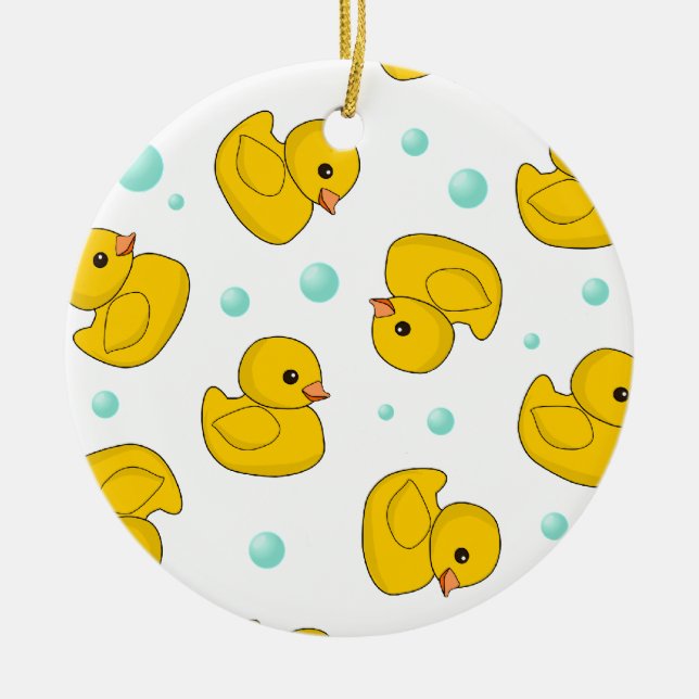Rubber Duck Pattern Ceramic Tree Decoration (Front)