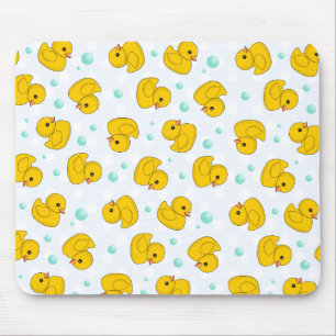 Rubber Duck Pattern Mouse Mat