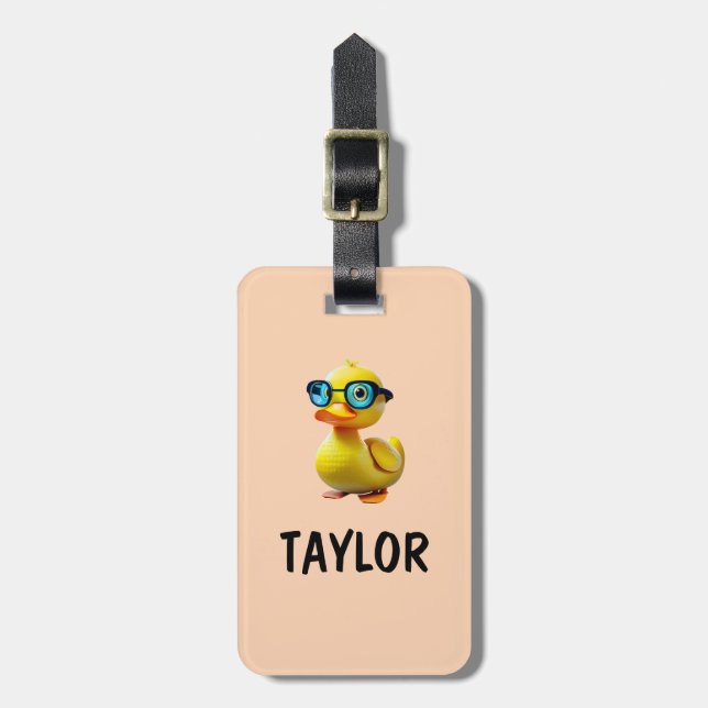 Rubber Duck Personalised Colourful Bag Backpack Luggage Tag (Front Vertical)