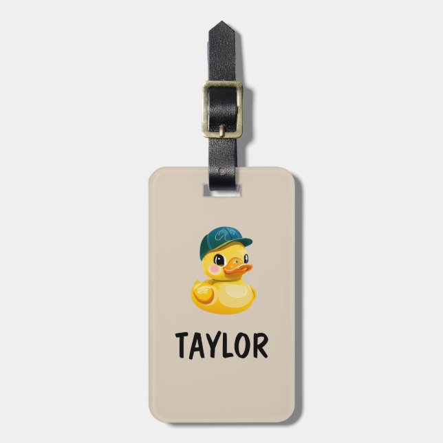 Rubber Duck Personalised Colourful Bag Backpack Luggage Tag (Front Vertical)
