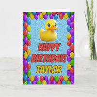 Rubber Duck Personalised Fun Greeting Birthday