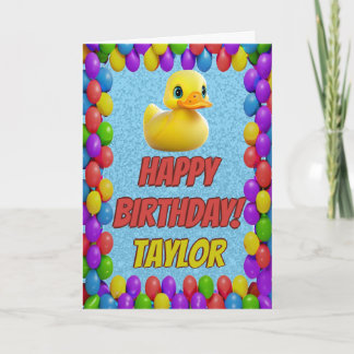 Rubber Duck Personalised Fun Greeting Birthday Card