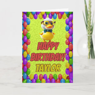 Rubber Duck Personalised Fun Greeting Birthday Card