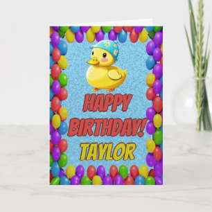 Rubber Duck Personalised Fun Greeting Birthday Card