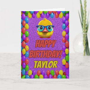 Rubber Duck Personalised Fun Greeting Birthday Card