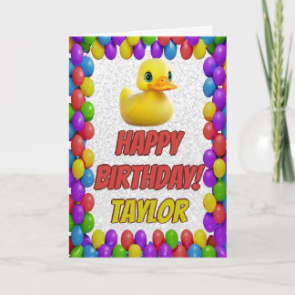 Rubber Duck Personalised Fun Greeting Birthday Card