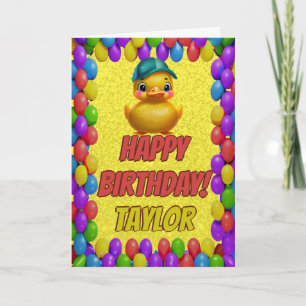 Rubber Duck Personalised Fun Greeting Birthday Card