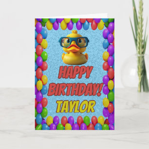 Rubber Duck Personalised Fun Greeting Birthday Card