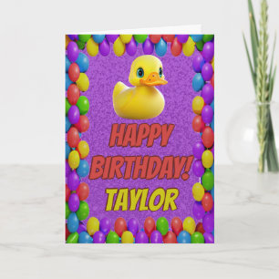 Rubber Duck Personalised Fun Greeting Birthday Card