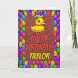 Rubber Duck Personalised Fun Greeting Birthday Card
