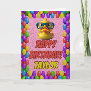 Rubber Duck Personalised Fun Greeting Birthday Card