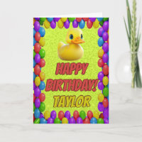 Rubber Duck Personalised Fun Greeting Birthday