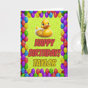 Rubber Duck Personalised Fun Greeting Birthday Card