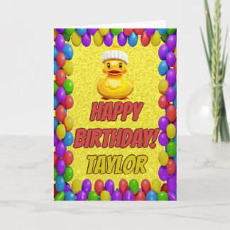 Rubber Duck Personalised Fun Greeting Birthday Card