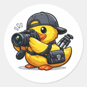 Rubber Duck Photographer Classic Round Sticker