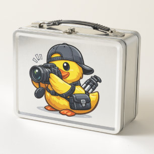 Rubber Duck Photographer Metal Lunch Box