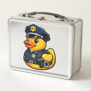 Rubber Duck Police Officer Metal Lunch Box