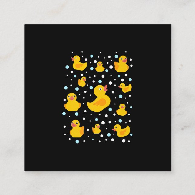 Rubber Duck Print Square Business Card (Front)