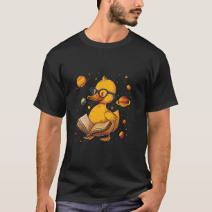Rubber Duck Reading Book Planet Science Rubber Duc T-Shirt