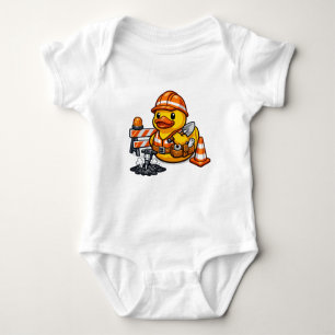 Rubber Duck Road Worker Baby Bodysuit