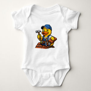 Rubber Duck Roofer Baby Bodysuit