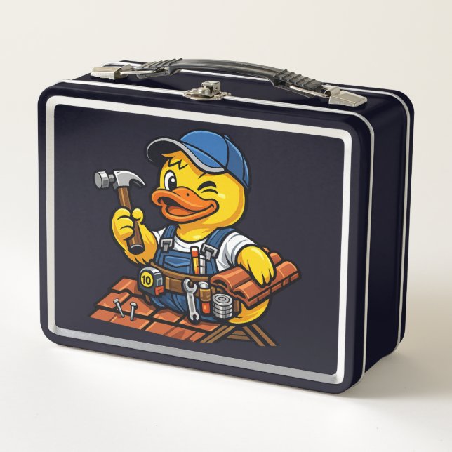 Rubber Duck Roofer Metal Lunch Box (Front)