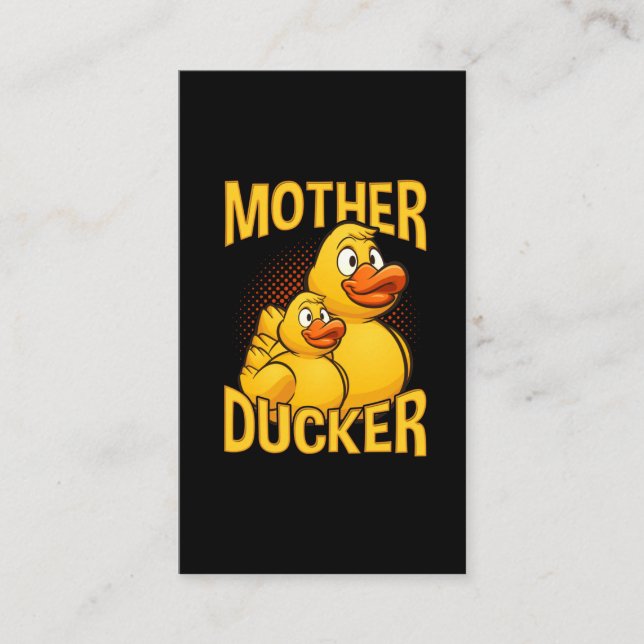 Rubber Duck Rude and Sarcasm Pun Business Card (Front)