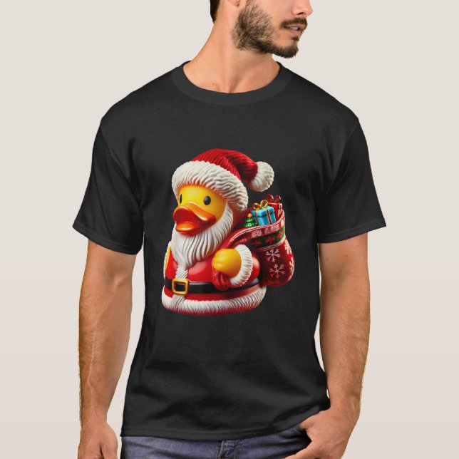 Rubber Duck Santa Claus Christmas Xmas Ducky Women T-Shirt (Front)