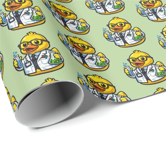 Rubber Duck Scientist Wrapping Paper (Roll Corner)