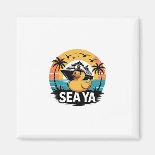 Rubber Duck Sea Ya Cruise Ship Vacation Family Mat Magnet