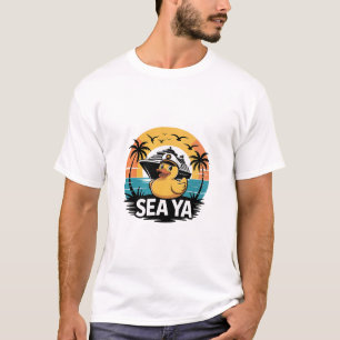 Rubber Duck Sea Ya Cruise Ship Vacation Family Mat T-Shirt