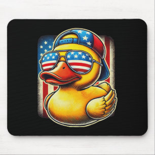 Rubber Duck Shirt Usa Flag Gift Funny Duckie Cool Mouse Mat
