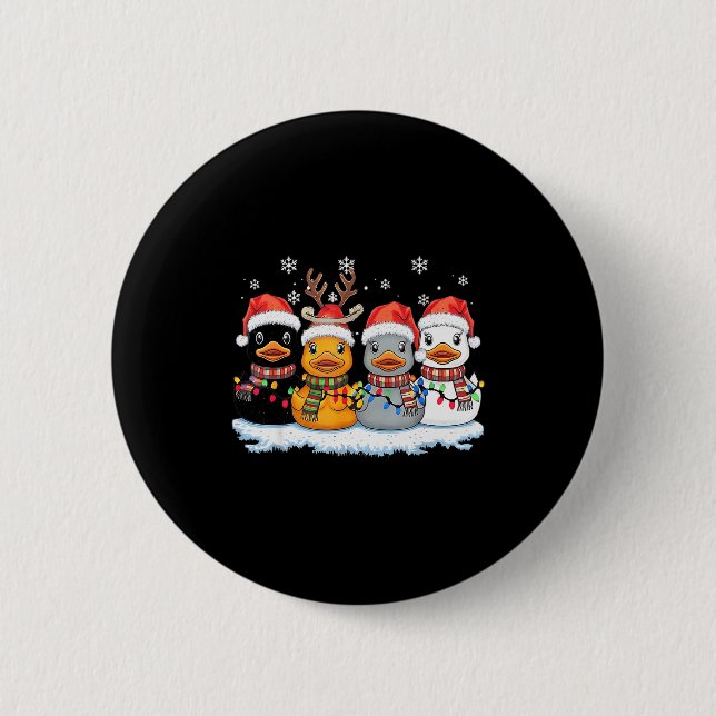 Rubber Duck Squad Christmas Light Reindeer Crew Xm 6 Cm Round Badge (Front)