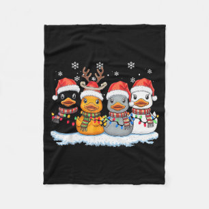 Rubber Duck Squad Christmas Light Reindeer Crew Xm Fleece Blanket