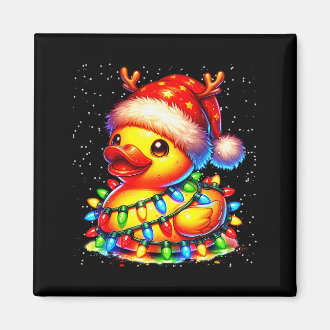 Rubber Duck Squad Christmas Light Reindeer Crew Xm Magnet (Front)