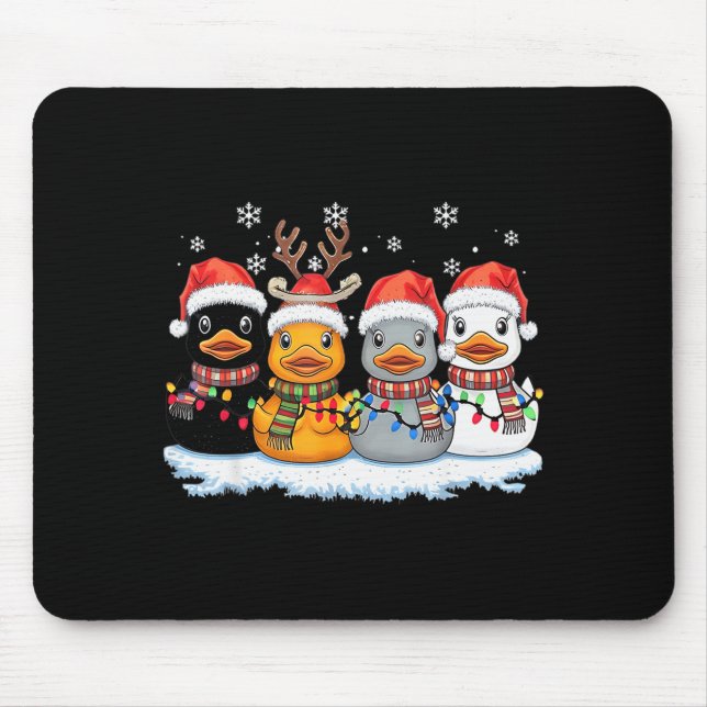 Rubber Duck Squad Christmas Light Reindeer Crew Xm Mouse Mat (Front)