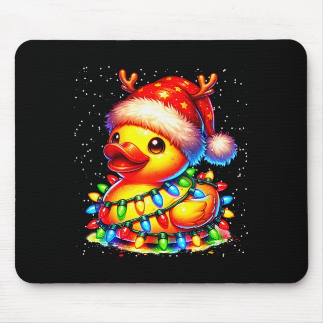 Rubber Duck Squad Christmas Light Reindeer Crew Xm Mouse Mat (Front)