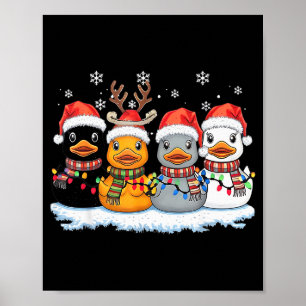Rubber Duck Squad Christmas Light Reindeer Crew Xm Poster