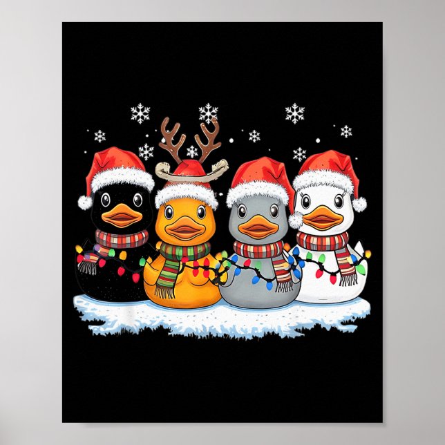 Rubber Duck Squad Christmas Light Reindeer Crew Xm Poster (Front)