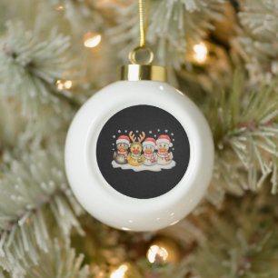 Rubber Duck Squad Santa Reindeer Christmas Lights Ceramic Ball Christmas Ornament