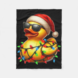 Rubber Duck Sungles Cute Christmas Xmas Fleece Blanket