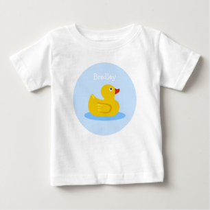Rubber Duck Swimming Custom Baby T-Shirt