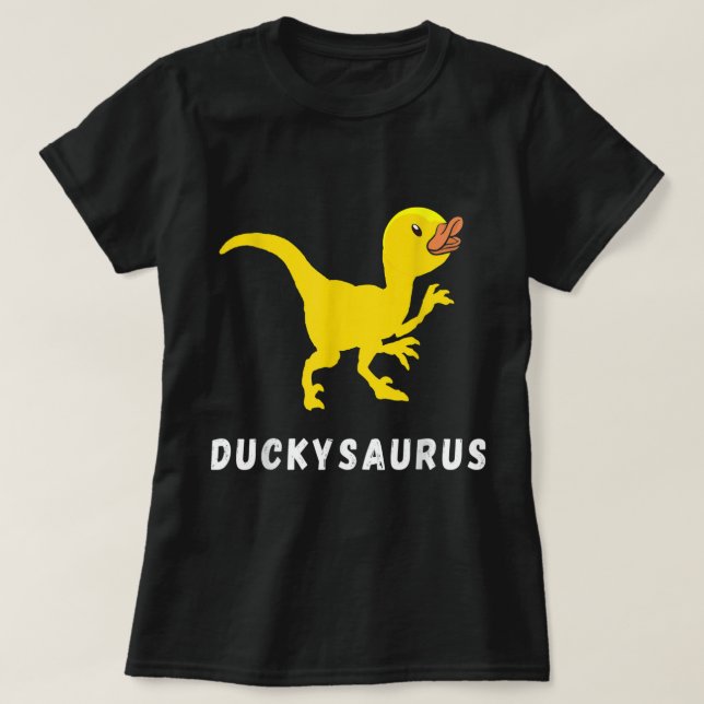 Rubber Duck T-Rex Duck Dino Funny Rubber Duck Dino T-Shirt (Design Front)