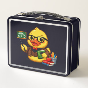 Rubber Duck Teacher Metal Lunch Box